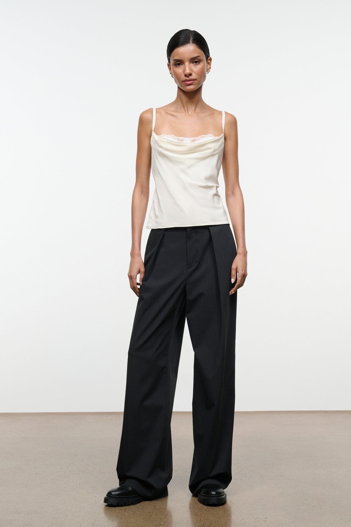 STAUD Dresses|Clothing Evangeline Silk Top Ivory