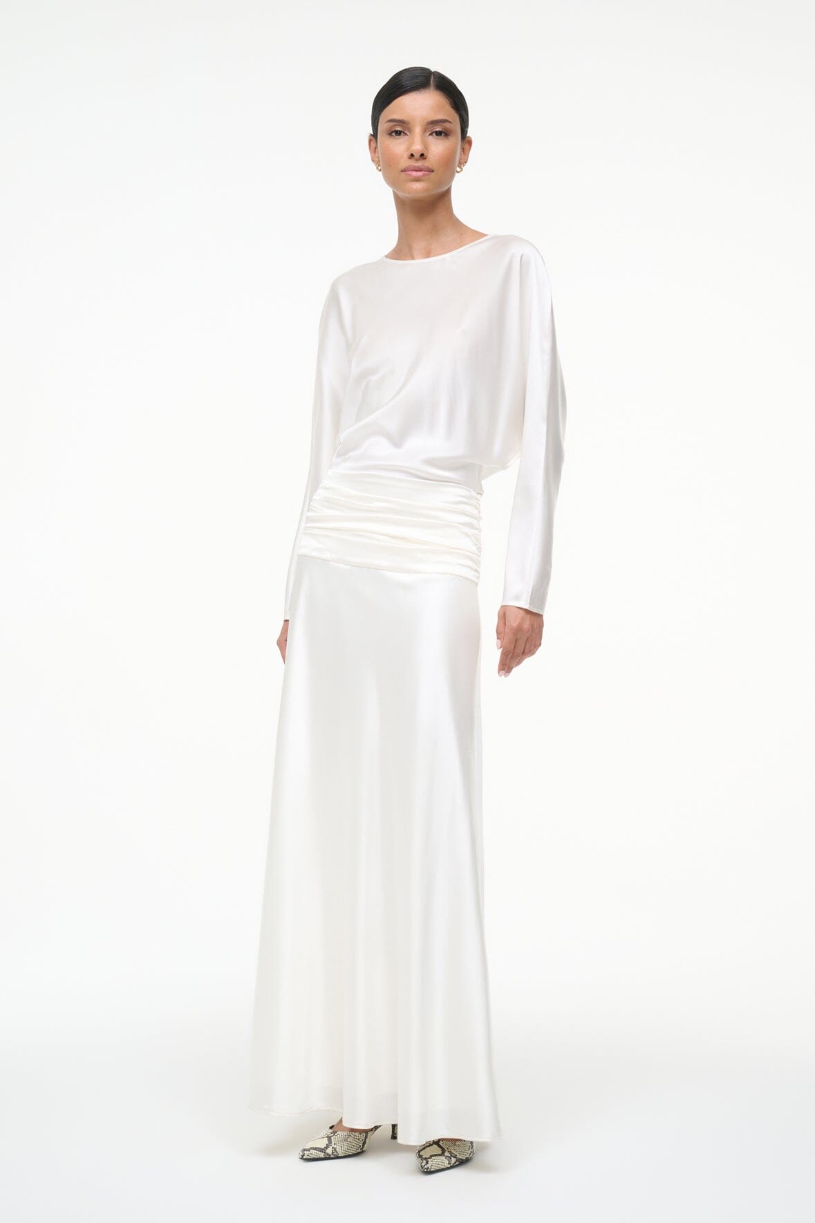 STAUD Dresses|Clothing Freda Silk Dress Ivory