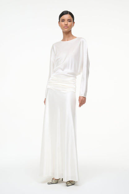 STAUD Dresses|Clothing Freda Silk Dress Ivory