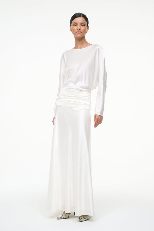 STAUD Dresses|Clothing Freda Silk Dress Ivory