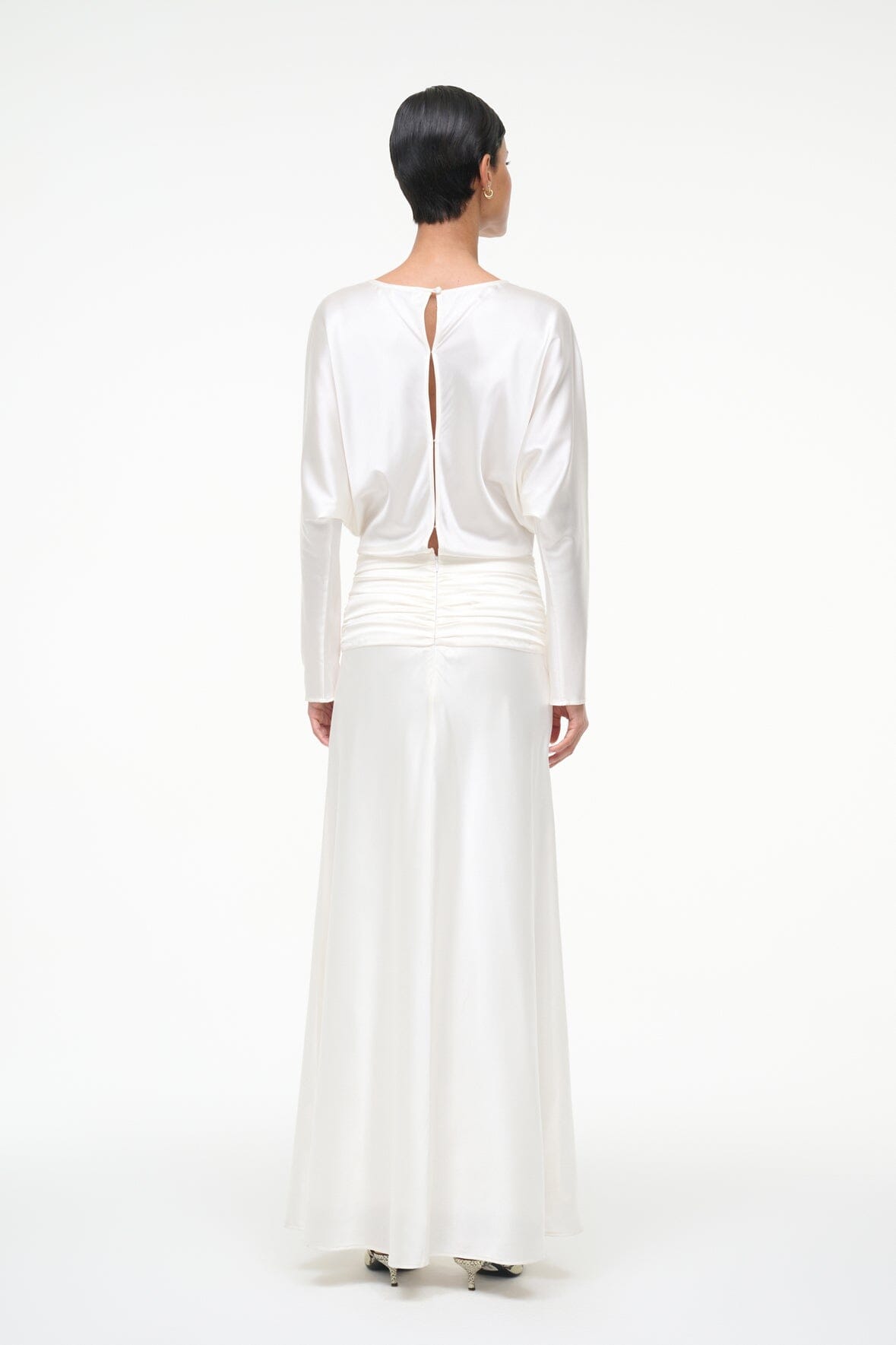 STAUD Dresses|Clothing Freda Silk Dress Ivory