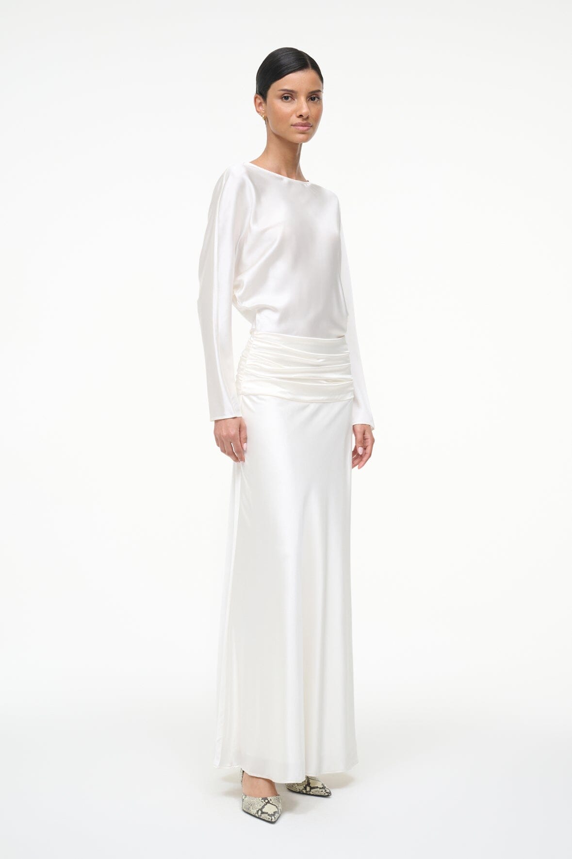 STAUD Dresses|Clothing Freda Silk Dress Ivory