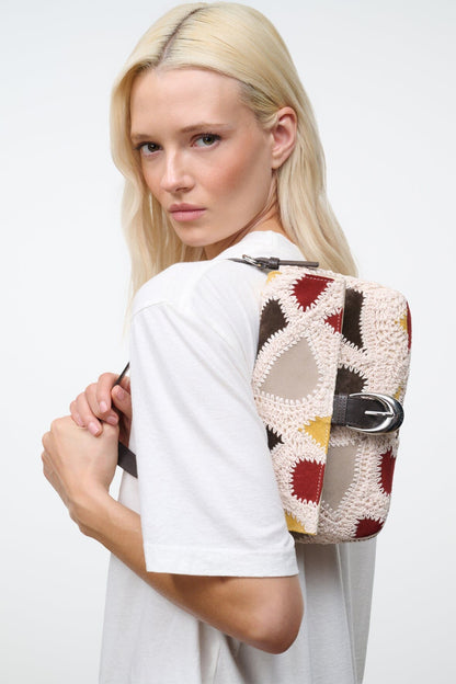 STAUD Handbags Harlow Bag Suede Patchwork
