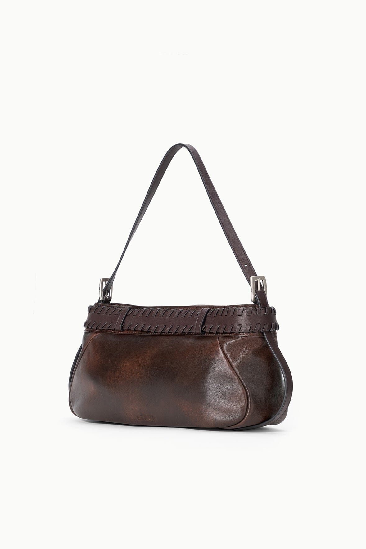 STAUD Handbags Brooklyn Shoulder Bag Espresso Distressed