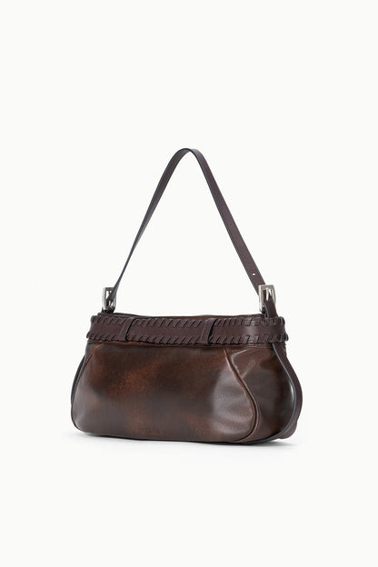 STAUD Handbags Brooklyn Shoulder Bag Espresso Distressed