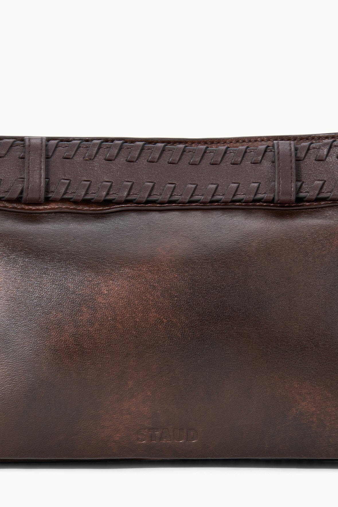 STAUD Handbags Brooklyn Shoulder Bag Espresso Distressed