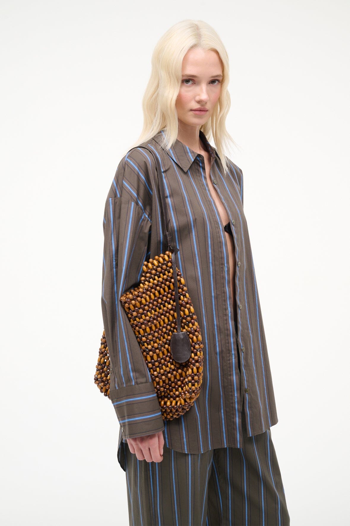 STAUD Handbags Drift Shoulder Bag Multi Wood Beads