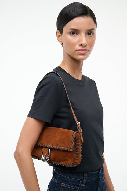 STAUD Handbags Harlow Bag Tabac Suede Espresso