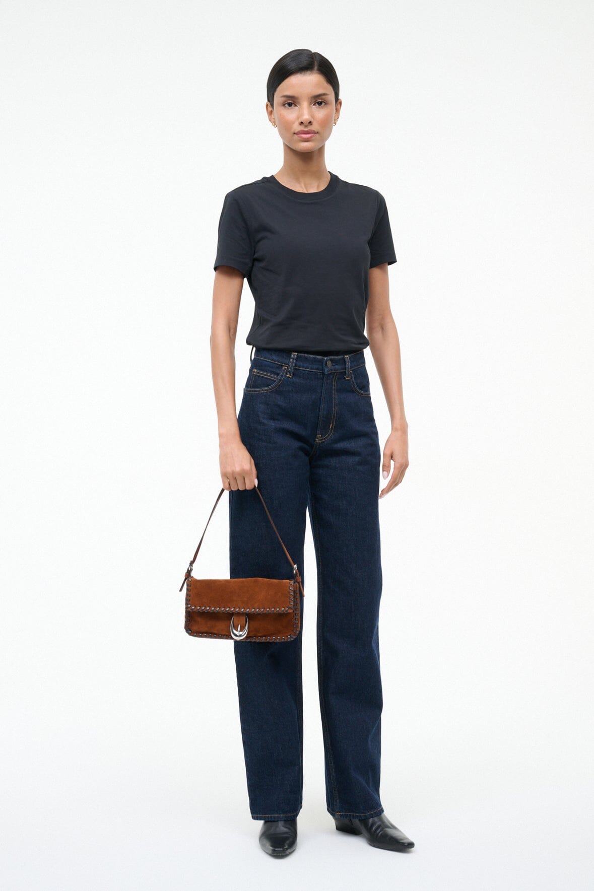 STAUD Handbags Harlow Bag Tabac Suede Espresso