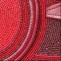 STAUD Handbags Pesce Beaded Clutch Red Multi