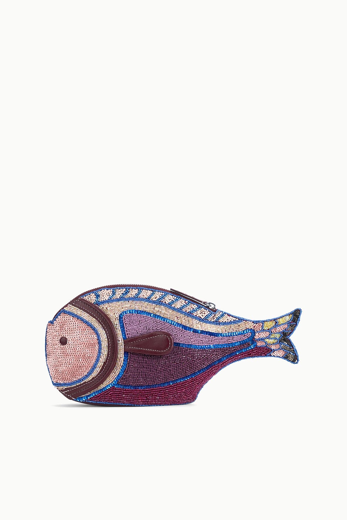 STAUD Handbags Pesce Beaded Clutch Ultraviolet