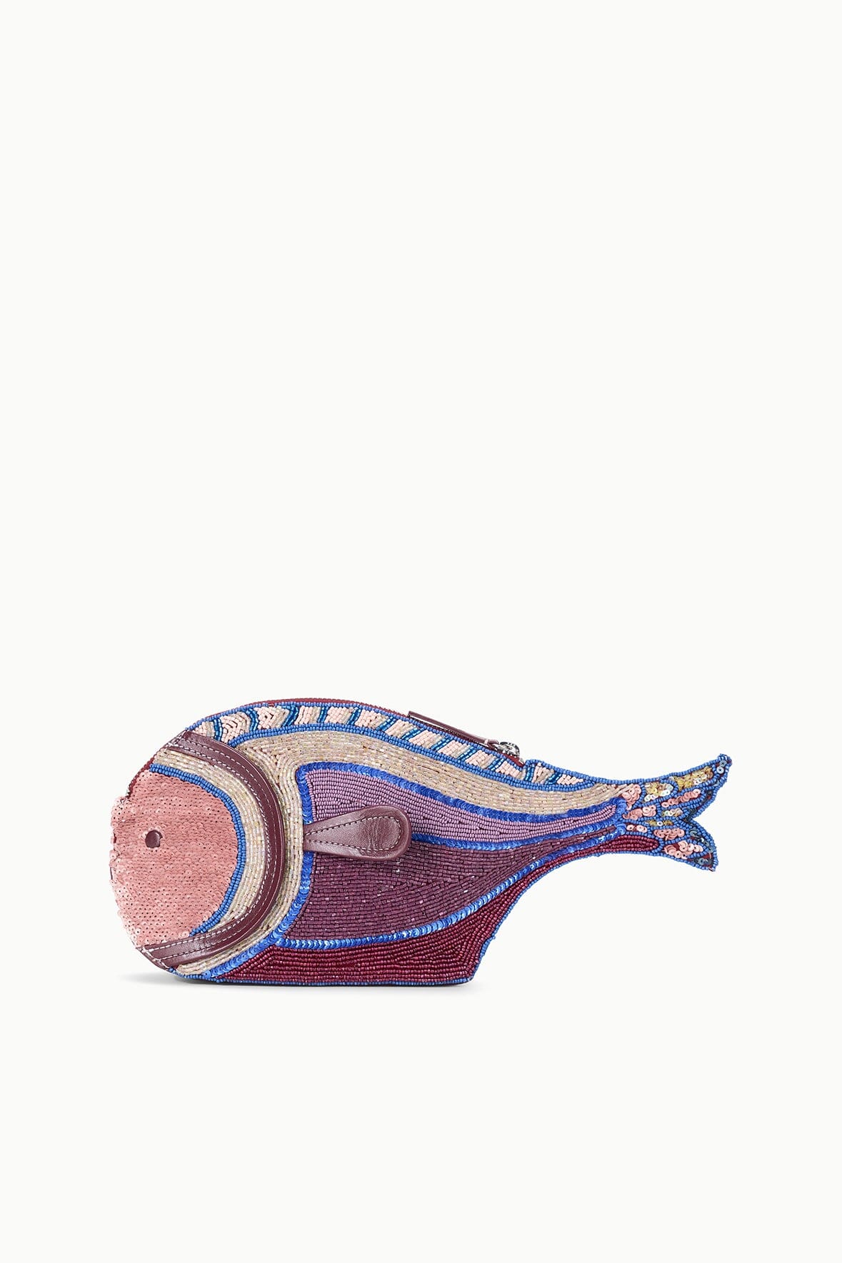 STAUD Handbags Pesce Beaded Clutch Ultraviolet