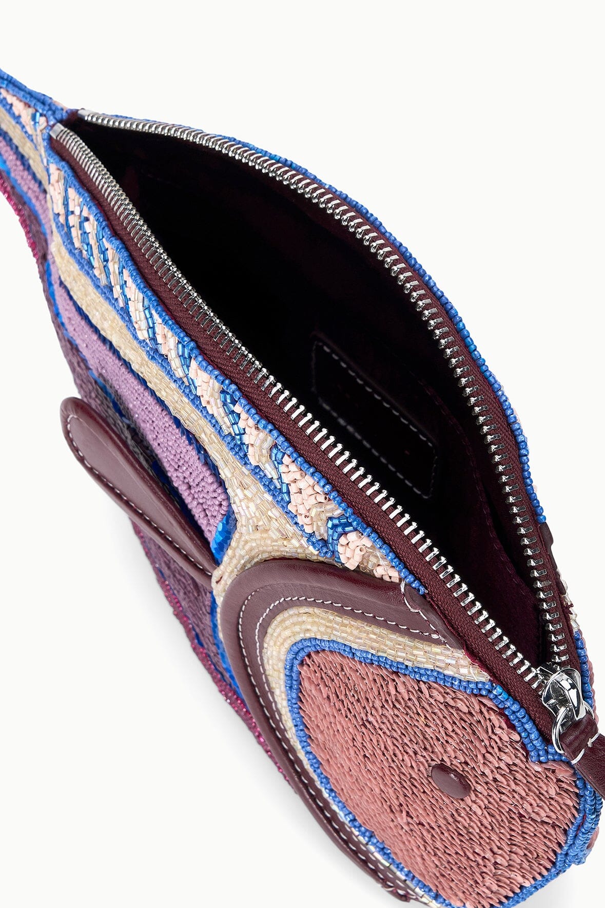 STAUD Handbags Pesce Beaded Clutch Ultraviolet
