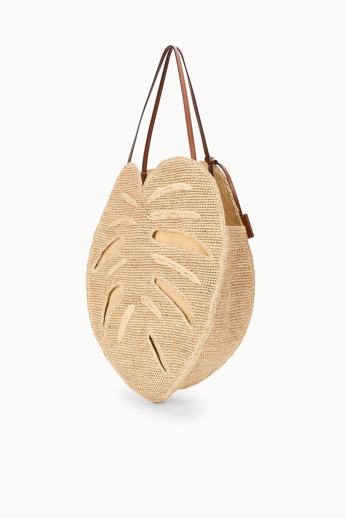 STAUD Handbags Large Palm Raffia Bag Natural