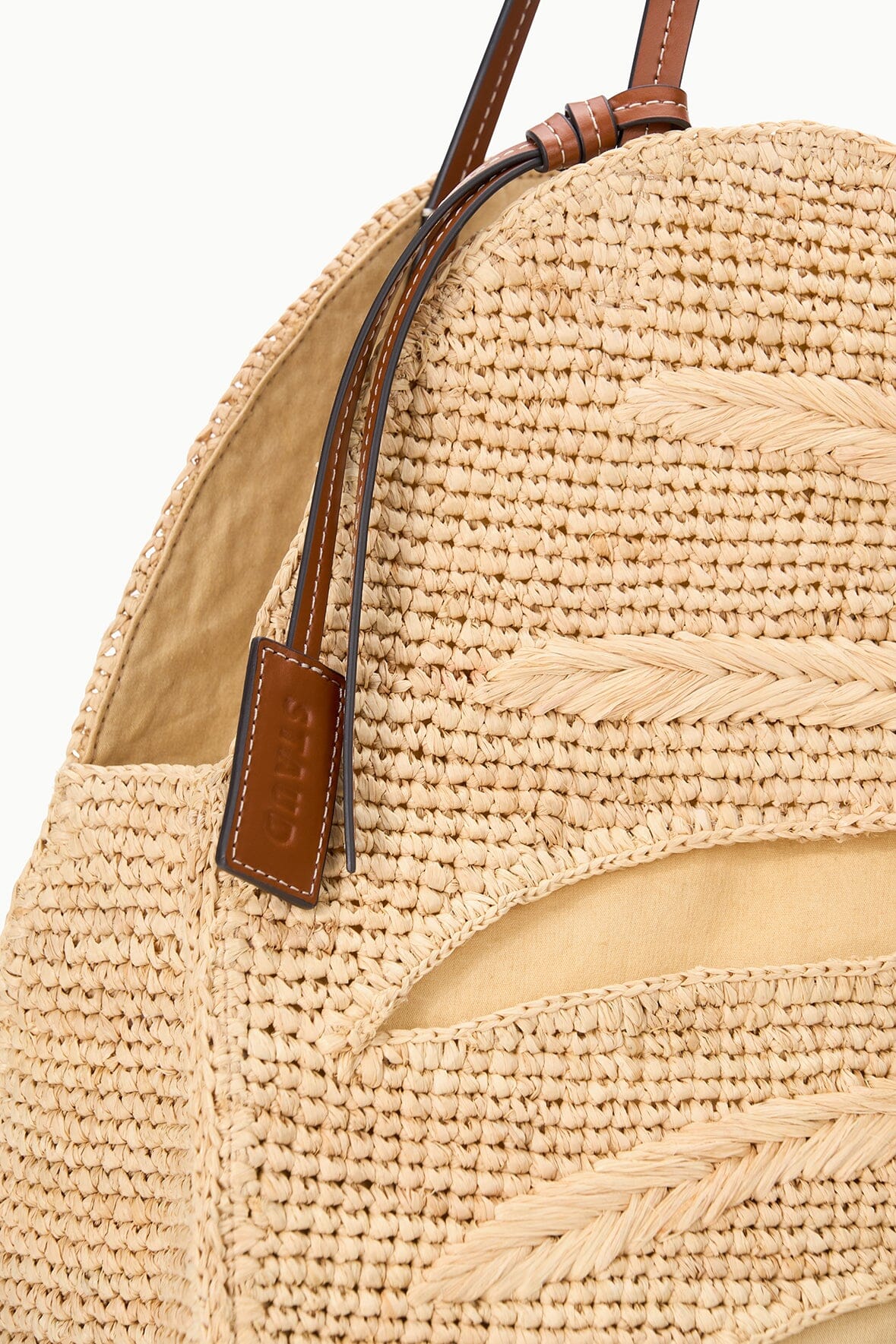 STAUD Handbags Large Palm Raffia Bag Natural