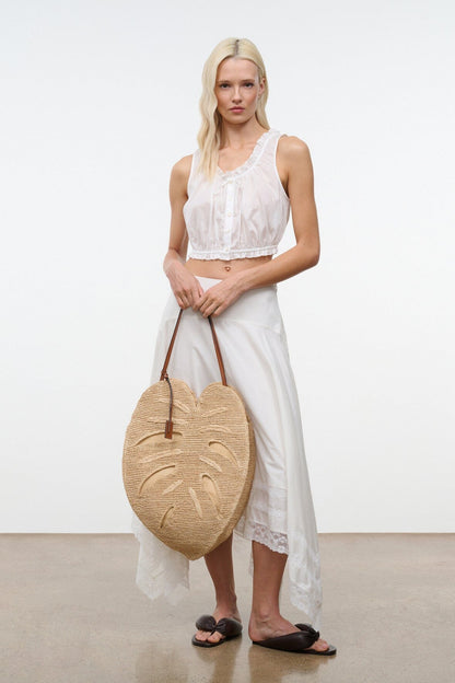 STAUD Handbags Large Palm Raffia Bag Natural