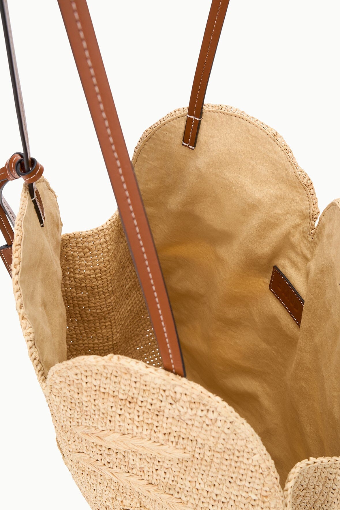 STAUD Handbags Large Palm Raffia Bag Natural