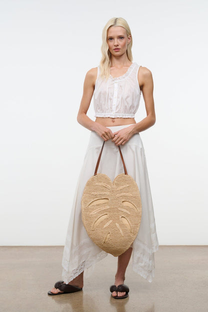 STAUD Handbags Large Palm Raffia Bag Natural