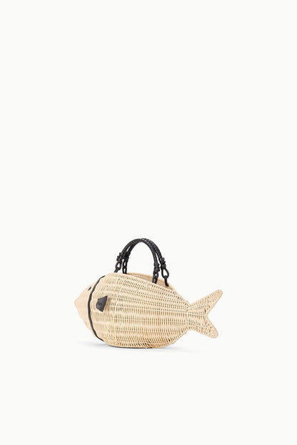 STAUD Handbags Cleo Fish Bag - Natural Wicker Fish Handbag - Staud
