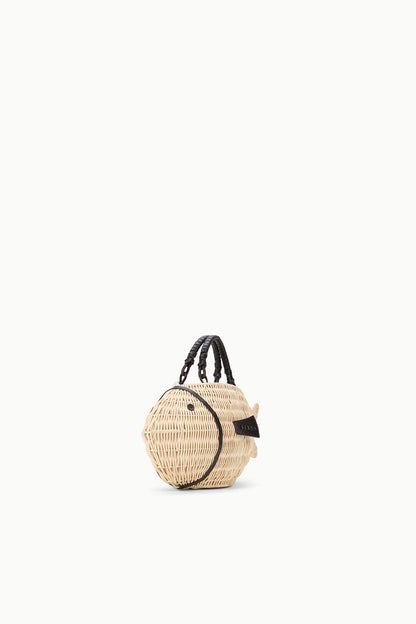 STAUD Handbags Cleo Fish Bag - Natural Wicker Fish Handbag - Staud