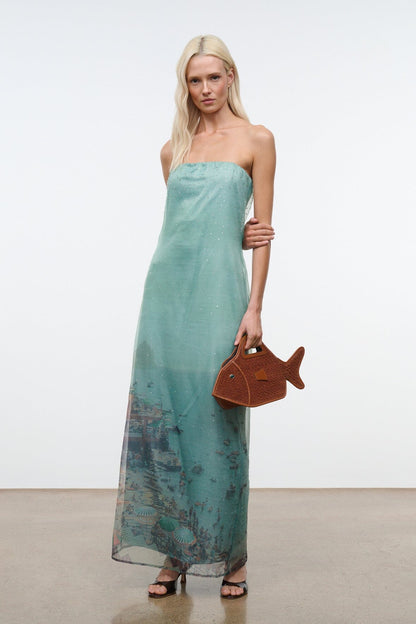 STAUD Handbags Cleo Fish Bag In Tabac - Unique Woven Suede Design