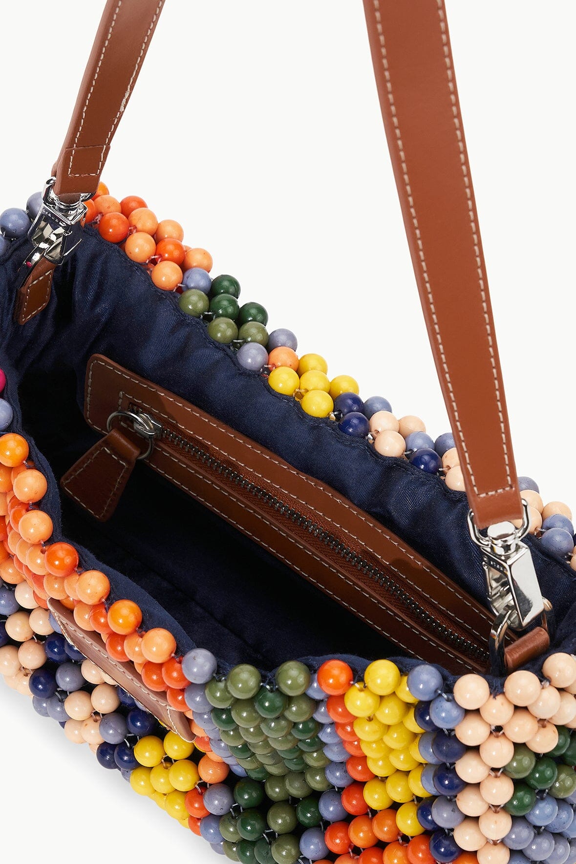 STAUD Handbags Timmy Beaded Shoulder Bag Multi Bayadere Stripe