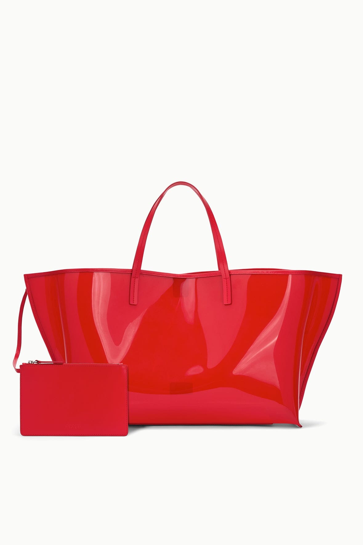 STAUD Handbags Christos Large Tote Red Rose