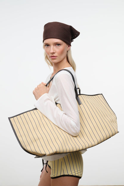 STAUD Handbags Christos Large Tote Monday Stripe