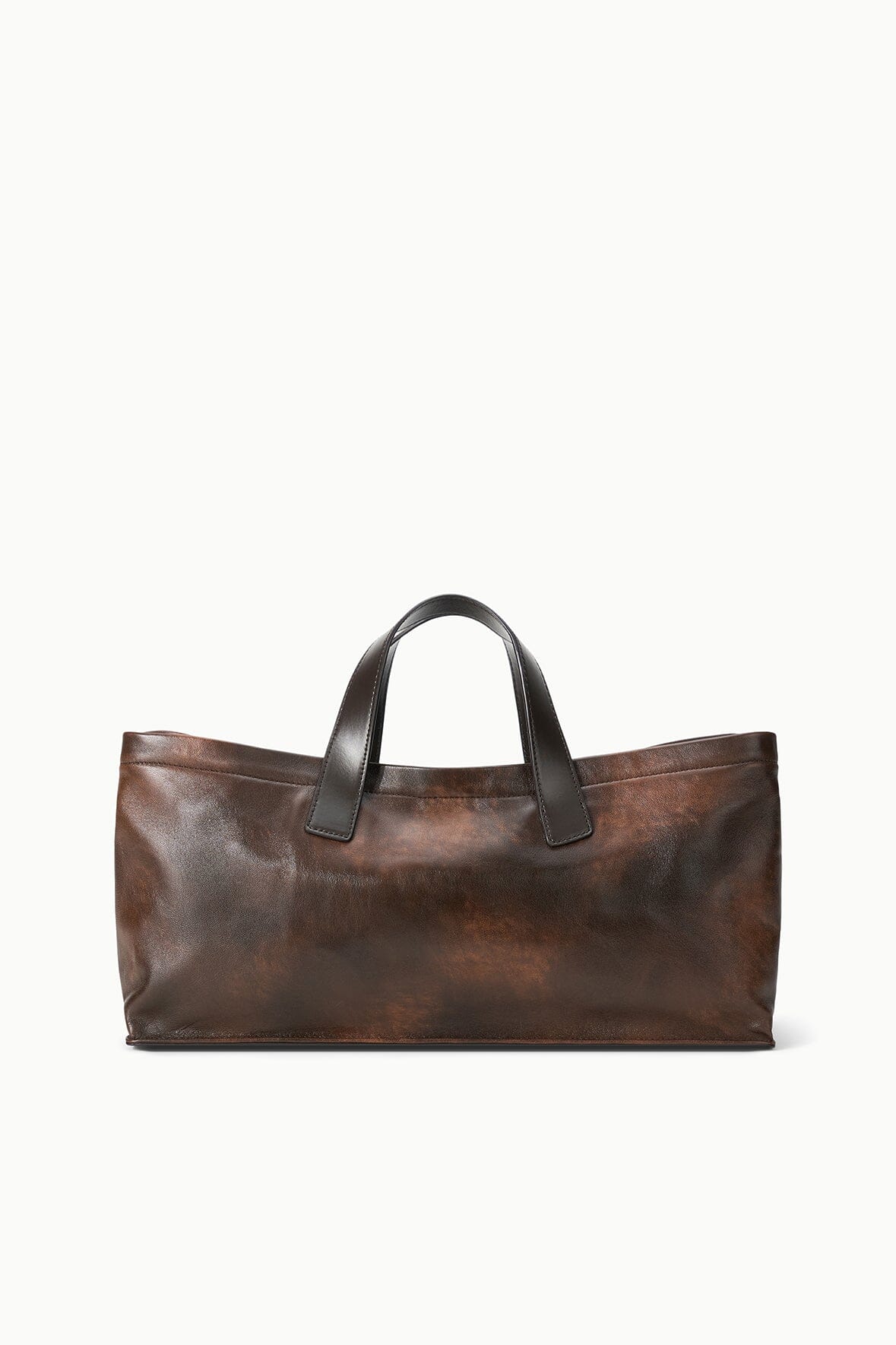 STAUD Handbags Port Tote Espresso Distressed