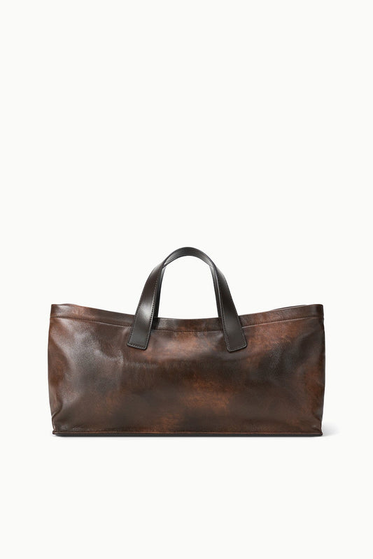 STAUD Handbags Port Tote Espresso Distressed