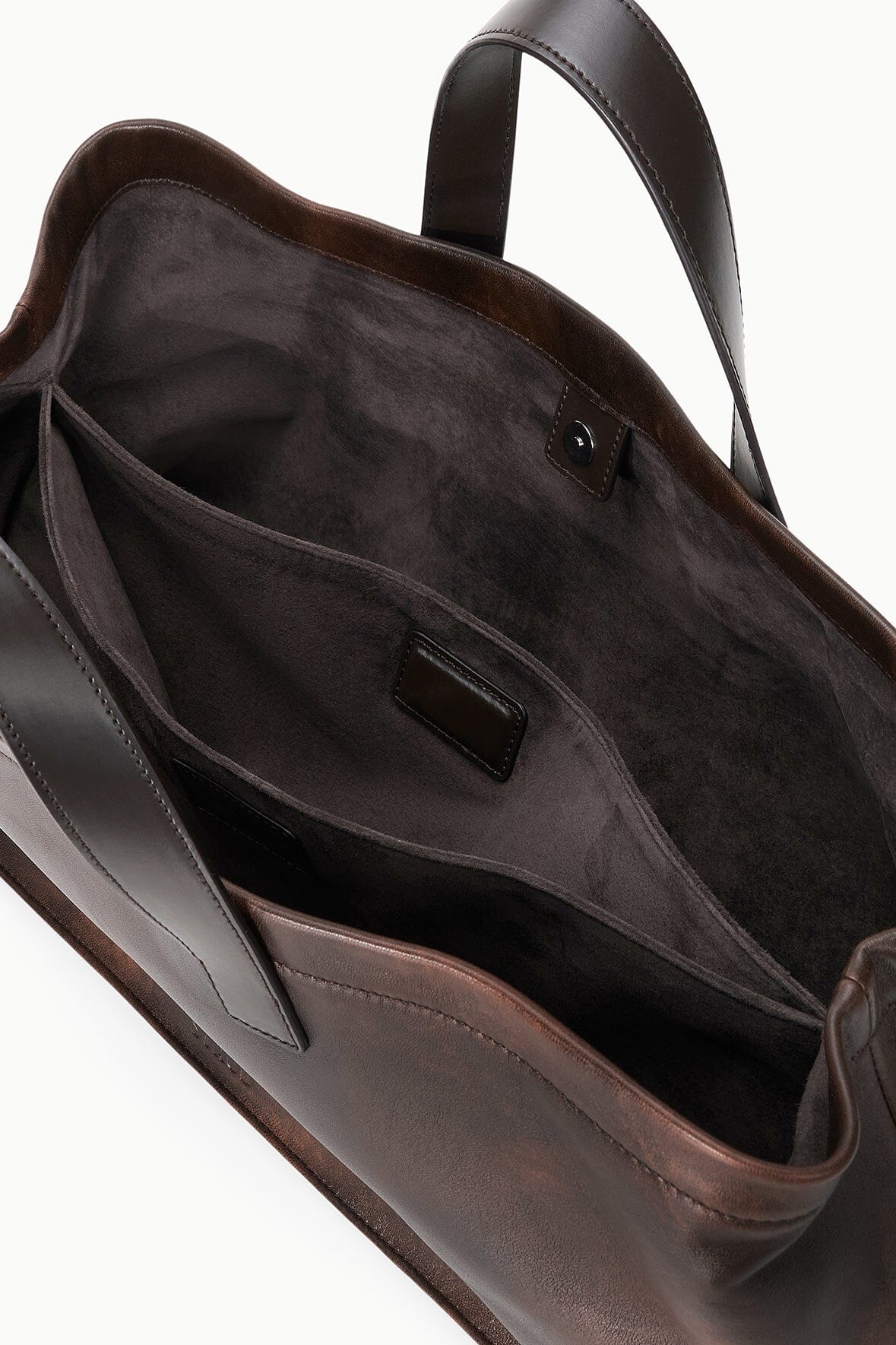 STAUD Handbags Port Tote Espresso Distressed