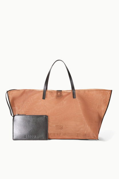 STAUD Handbags Christos Large Mesh Tote Camel