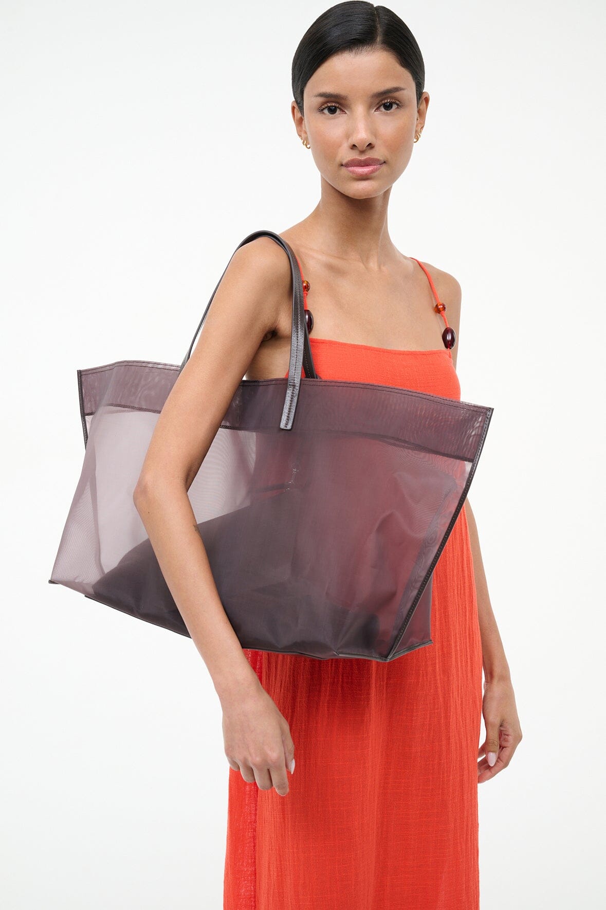 STAUD Handbags Christos Large Mesh Tote Espresso