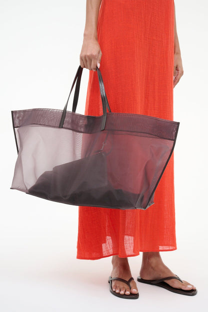 STAUD Handbags Christos Large Mesh Tote Espresso