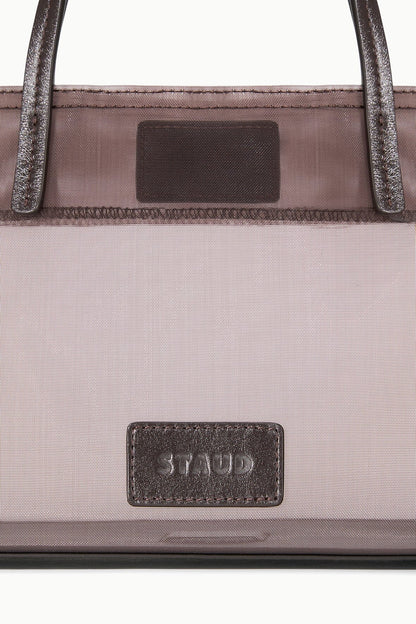 STAUD Handbags Christos Mini Mesh Tote Espresso