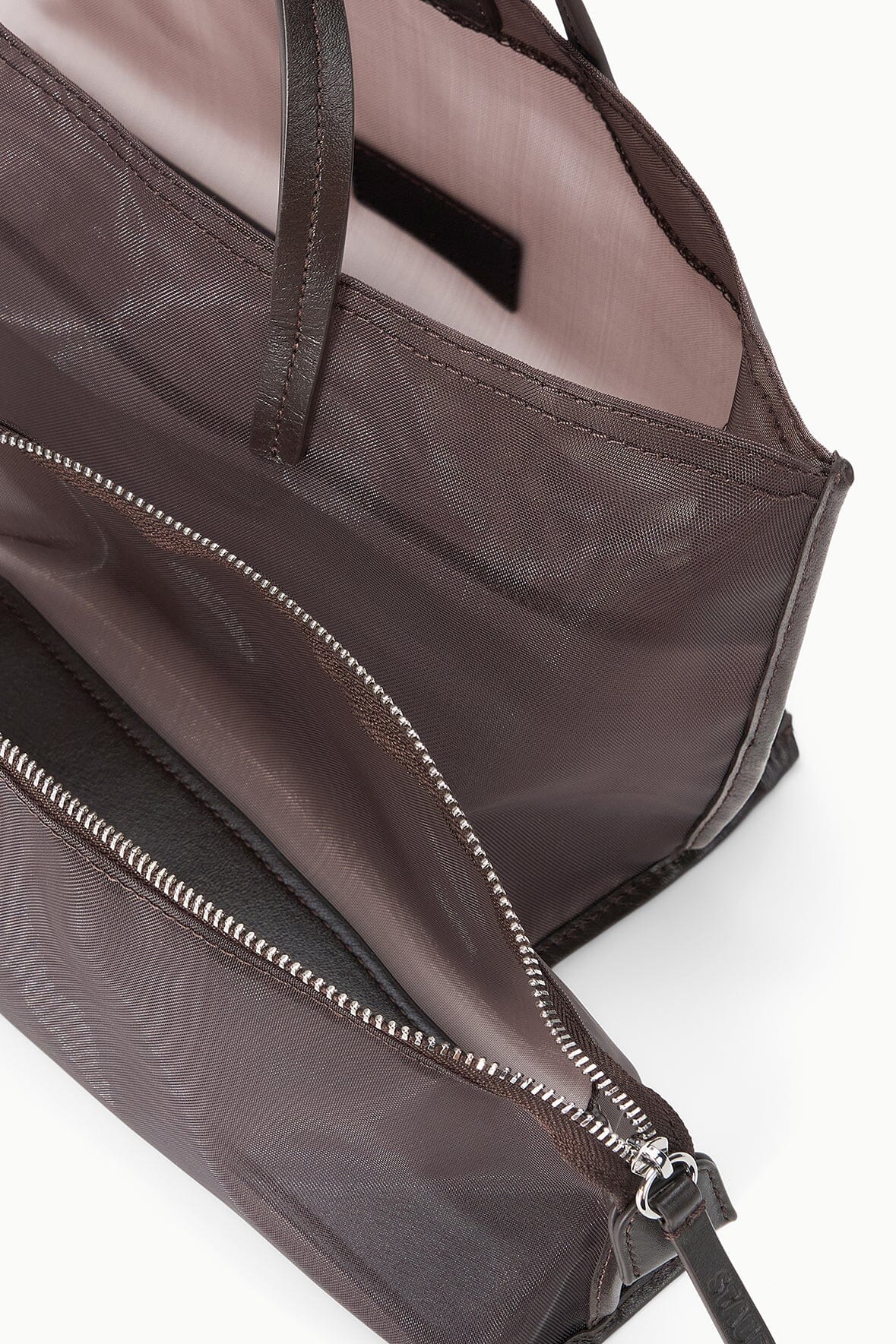 STAUD Handbags Christos Mini Mesh Tote Espresso