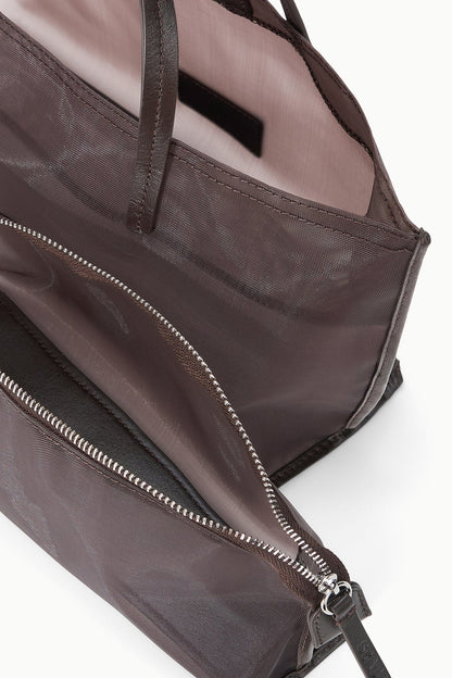 STAUD Handbags Christos Mini Mesh Tote Espresso