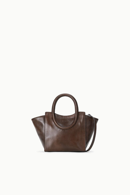 STAUD Handbags Maude Mini Tote Espresso Distressed