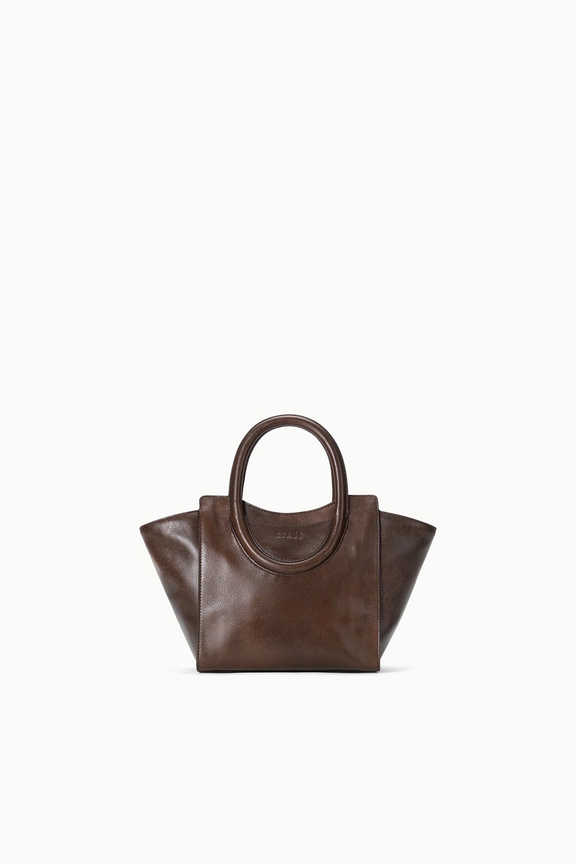 STAUD Handbags Maude Mini Tote Espresso Distressed