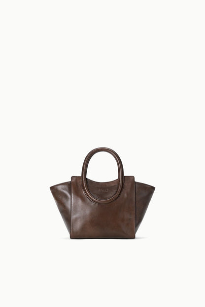 STAUD Handbags Maude Mini Tote Espresso Distressed