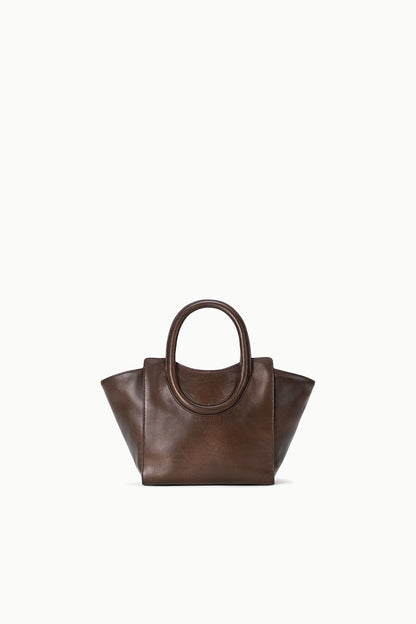 STAUD Handbags Maude Mini Tote Espresso Distressed