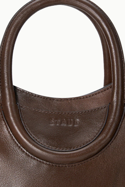 STAUD Handbags Maude Mini Tote Espresso Distressed