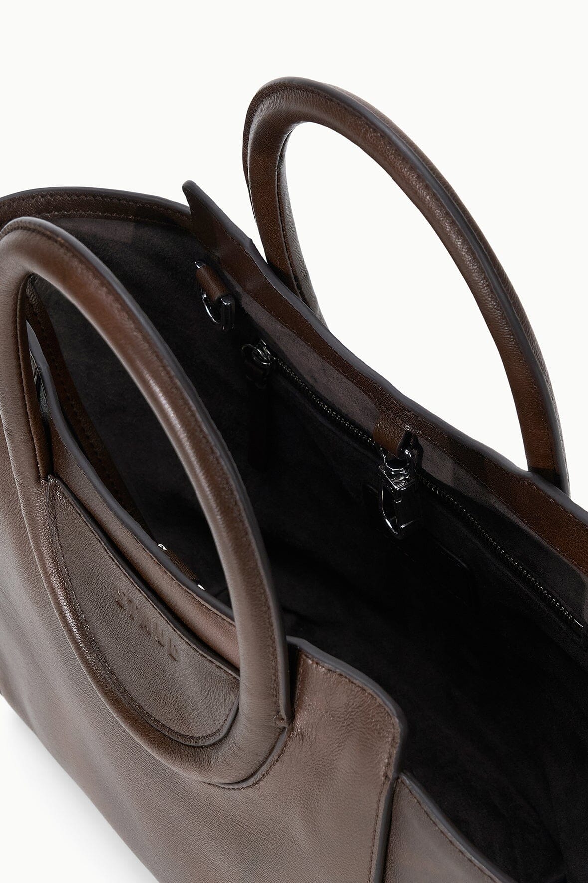 STAUD Handbags Maude Mini Tote Espresso Distressed