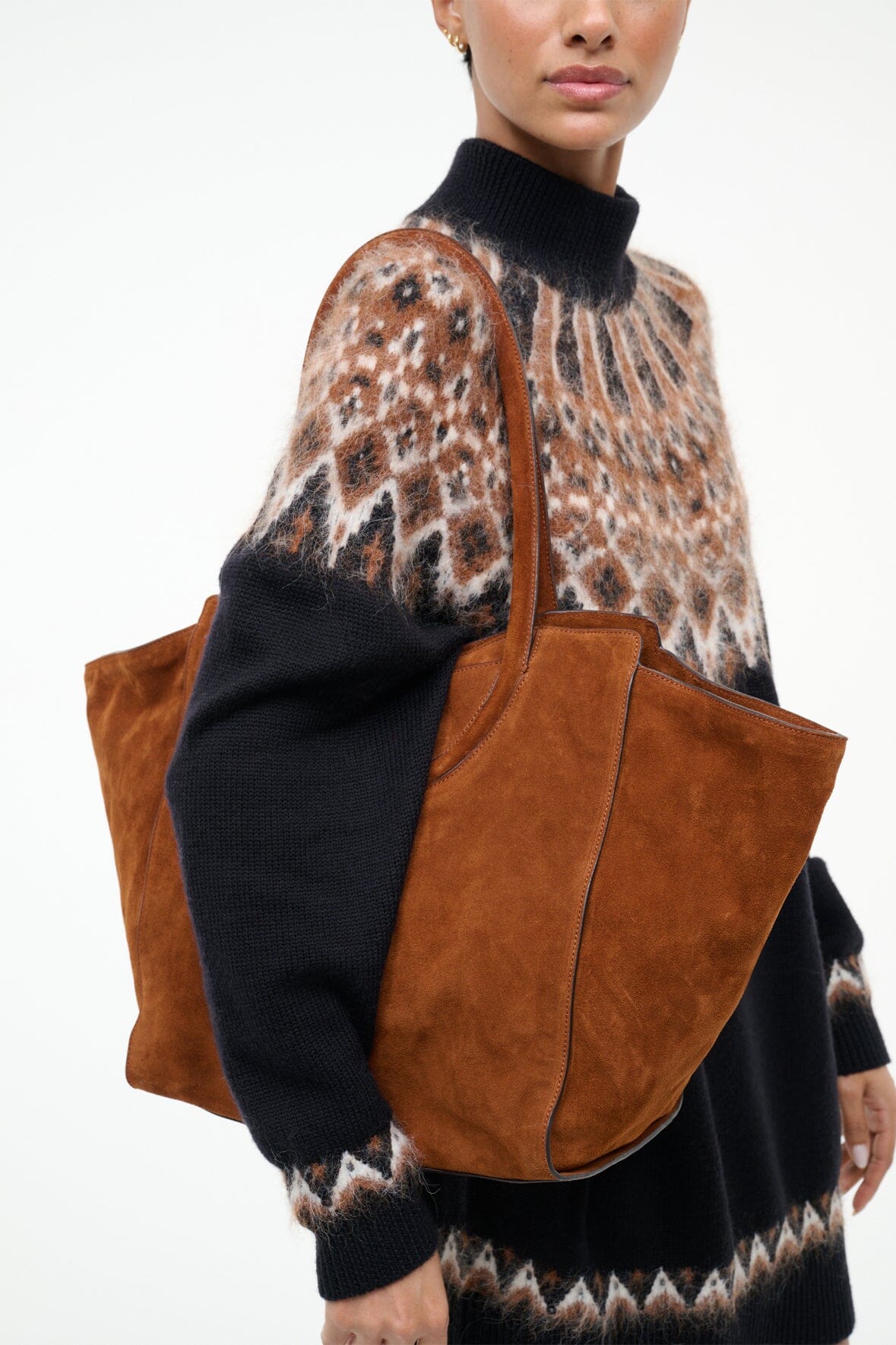 STAUD Handbags Maude Tote Bag Tabac Suede
