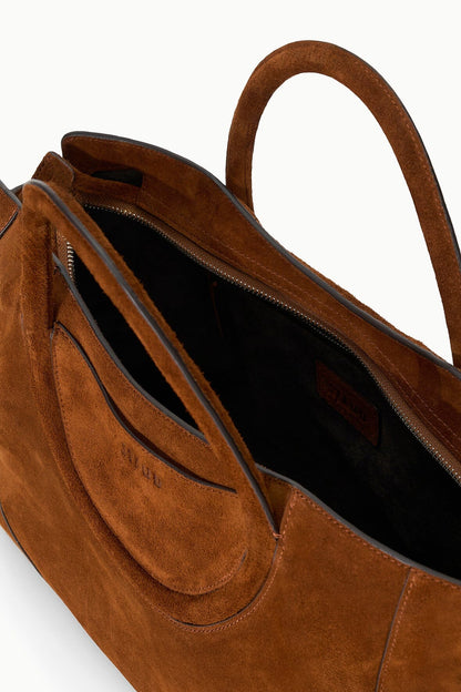 STAUD Handbags Maude Satchel Tabac Suede