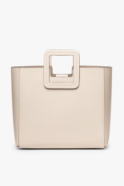 STAUD Handbags Shirley Leather Tote Bag - Cream