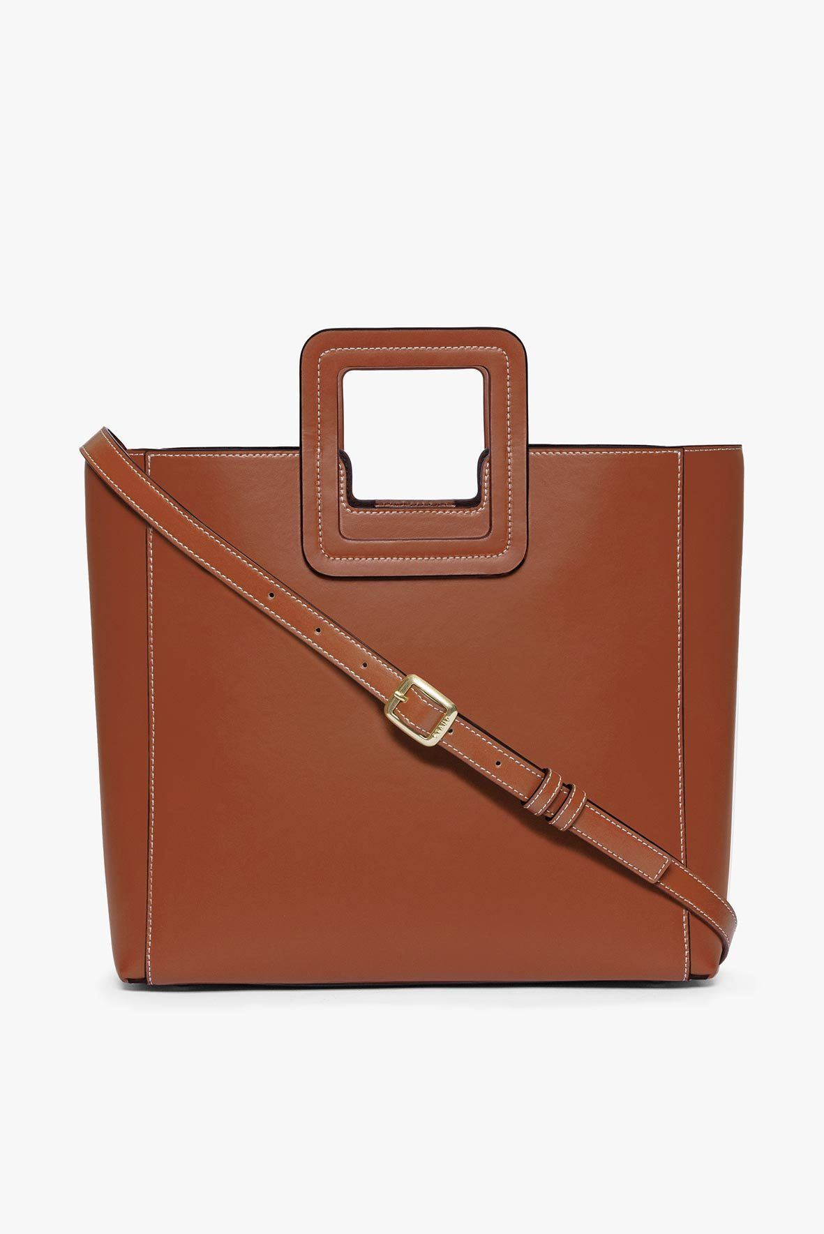 STAUD Handbags Shirley Leather Bag - Saddle