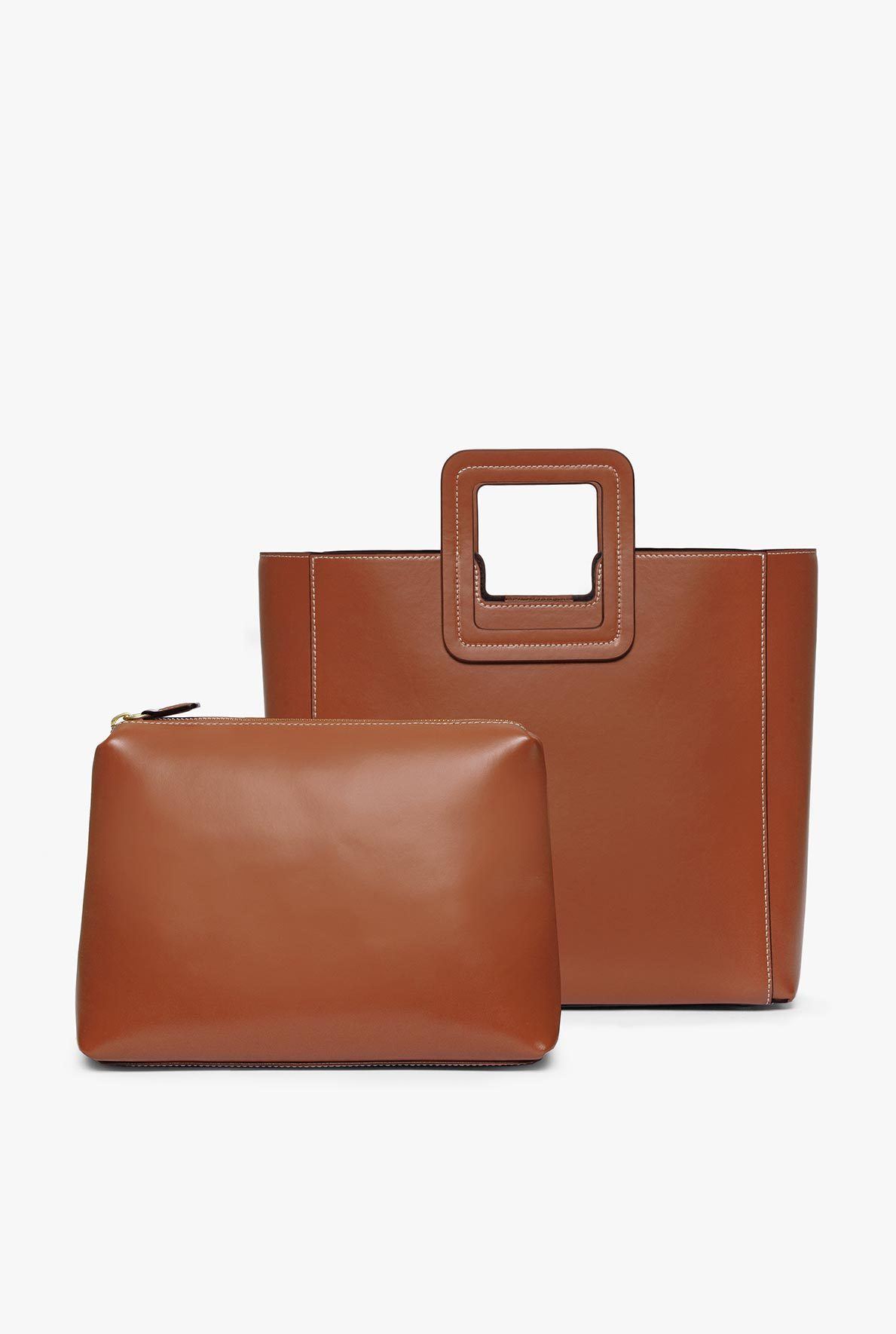 STAUD Handbags Shirley Leather Bag - Saddle