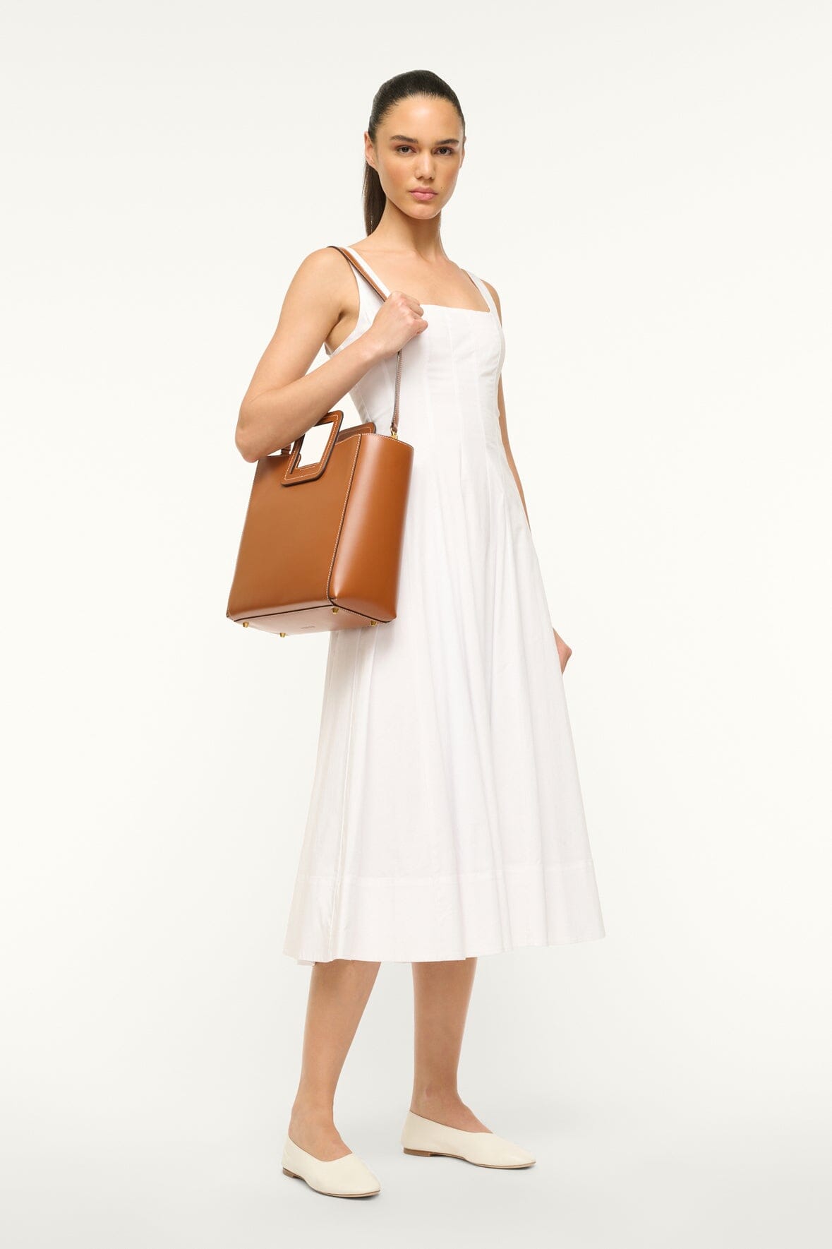 STAUD Handbags Shirley Leather Bag - Saddle