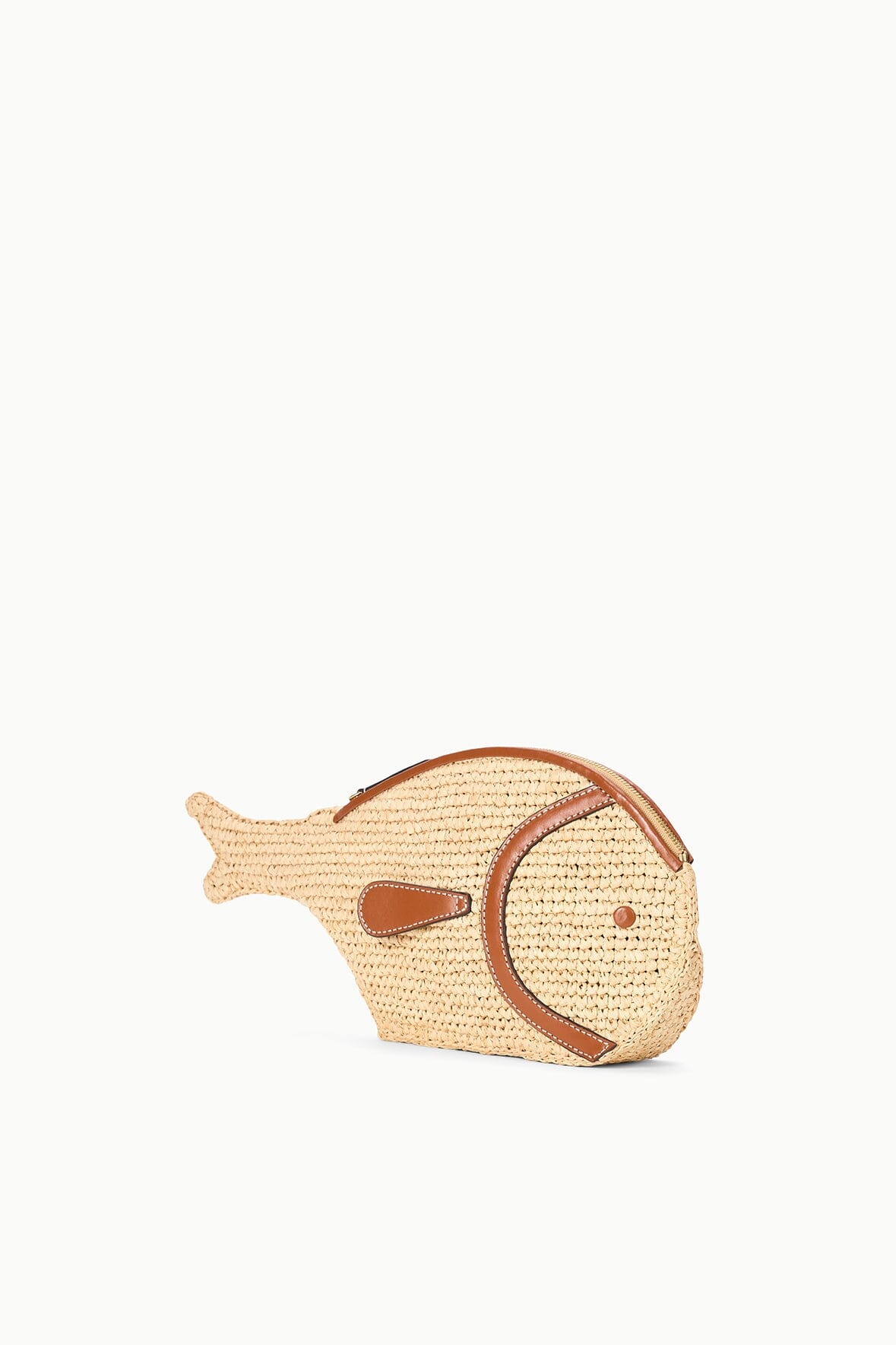 STAUD Handbags Pesce Raffia Clutch Natural Tan